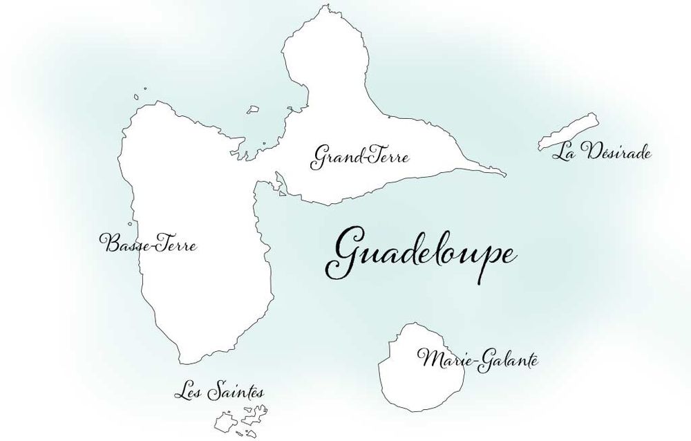 Guadeloupe-kaart